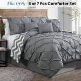J Elliot Home 6 Pcs Ella Grey Comforter Set Single - Front View