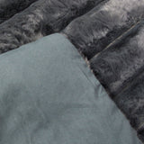 Jane Barrington Arna Charcoal 3 Pcs Channel Faux Bunny Fur Comforter Set King - Side View