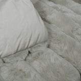 Jane Barrington Arna Natural 3 Pcs Channel Faux Bunny Fur Comforter Set King - Side View