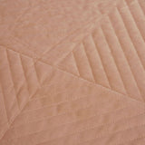 J.Elliot Home Merida Clay Pink Velvet Quilted Coverlet Set Queen/King - Front View