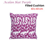 J.Elliot Home Acalan Ikat Purple Filled Cushion - Front View