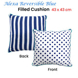 J.Elliot Home Alexa Reversible Blue Filled Cushion