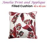 IDC Homewares Amelia Applique Pink Filled Cushion 43 x 43 cm - Front View