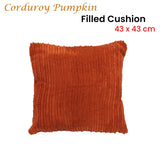 Corduroy Corduroy Pumpkin Filled Cushion 43 x 43 cm - Front View