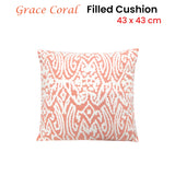 J.Elliot Home Grace Coral Applique Filled Cushion 43 x 43 cm - Front View