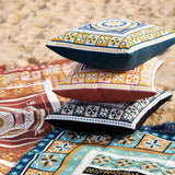 J Elliot Home Kasbah Luxury Filled Cushion 50 x 50cm Blue - 45-Degree Angle