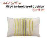 Sadie Embroidered Oblong Filled Cushion 30 x 48 cm - Front View