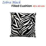 J.Elliot Home Zebra Embroidered Black Filled Cushion 43 x 43 cm - Front View