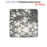J Elliot Home Aida Black Printed Cotton Cushion Cover 43 x 43cm - Front View