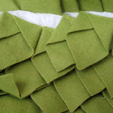 Small Designed Square Cushion Cover 30 x 30 cm Leaf Green Pleats - Front View