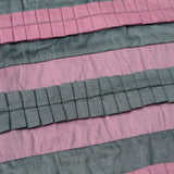 Small Designed Square Cushion Cover 30 x 30 cm Pink Grey Pleats - Front View