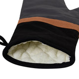 J Elliot Home Selby Cotton Oven Mitt 34 x 15 cm Charcoal & Black - Front View