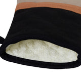 J Elliot Home Selby Cotton Oven Mitt 34 x 15 cm Sandstone & Black - Front View