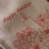 Taupe Christmas Jute Woven Table Runner - 33 x 180cm Holiday Cheer - Side View