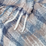 J Elliot Home Aiden Navy Multi Faux Mohair Throw Rug with Fringe 130 x 160cm - Side View