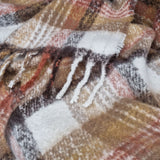 J Elliot Home Aiden Sand Multi Faux Mohair Throw Rug with Fringe 130 x 160cm - Side View