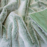 J Elliot Home Archie Sage Faux Fur Throw Rug 130 x 160cm - Side View