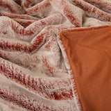 J Elliot Home Archie Terracotta Faux Fur Throw Rug 130 x 160cm - Side View