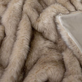 J Elliot Home Brown Fox Luxury Faux Fur Throw 130 x 160cm - Front View