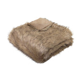 J.Elliot Home Grizzly Brown Faux Fur Throw - Side View