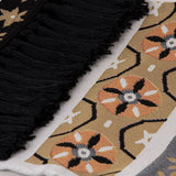 J Elliot Home Kasbah Luxury Fringe Throw 130 x 160cm Black - 45-Degree Angle
