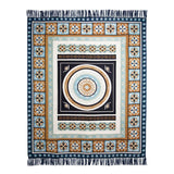 J Elliot Home Kasbah Luxury Fringe Throw 130 x 160cm Blue - Top-Down View