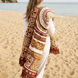 J Elliot Home Kasbah Luxury Fringe Throw 130 x 160cm Pink - Front View