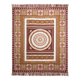 J Elliot Home Kasbah Luxury Fringe Throw 130 x 160cm Pink - Top-Down View