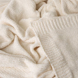 J Elliot Home Leslie Chenille Throw 130 x 160 cm Ivory - Front View