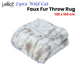J Elliot Home Lynx Wild Cat Faux Fur Throw Rug 130 x 160cm - Front View