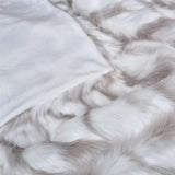 J Elliot Home Lynx Wild Cat Faux Fur Throw Rug 130 x 160cm - Top-Down View