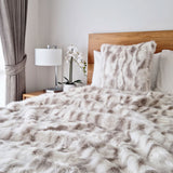 J Elliot Home Lynx Wild Cat Faux Fur Throw Rug 130 x 160cm - 45-Degree Angle