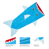 Mermaid Tail Shark Soft Blanket Throw - Side View