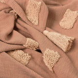 J Elliot Home Quinn 100% Cotton Textured Throw 130 x 160 cm Clay Pink & Soft Pink - Front View