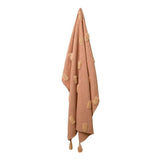 J Elliot Home Quinn 100% Cotton Textured Throw 130 x 160 cm Clay Pink & Soft Pink - Side View