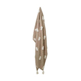 J Elliot Home Quinn 100% Cotton Textured Throw 130 x 160 cm Sandstone & Ivory - Side View
