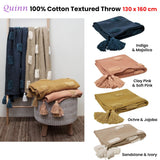 J Elliot Home Quinn 100% Cotton Textured Throw 130 x 160 cm Sandstone & Ivory