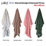 J Elliot Home Rita Dusty Peach Faux Mohair Throw Rug 130 x 160cm - Front View