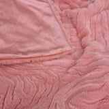 J Elliot Home Rita Dusty Peach Faux Mohair Throw Rug 130 x 160cm - Side View
