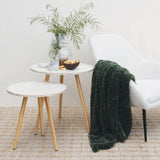 J Elliot Home Rita Sea Kelp Faux Mohair Throw Rug 130 x 160cm