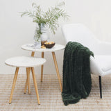 J Elliot Home Rita Sea Kelp Faux Mohair Throw Rug 130 x 160cm - Top-Down View