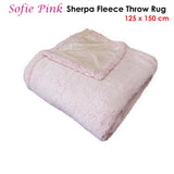 IDC Homewares Sofie Sherpa Fleece Throw Rug Pink - Front View