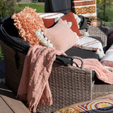 J Elliot Home Zen Luxury Fringe Throw 130 x 160cm Clay Pink - Front View
