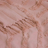 J Elliot Home Zen Luxury Fringe Throw 130 x 160cm Clay Pink - Top-Down View