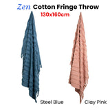 J Elliot Home Zen Luxury Fringe Throw 130 x 160cm Steel Blue - 45-Degree Angle