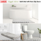 Toggle Microfiber Bath Mat Medium Silver - Front View