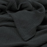 Algodon Sophie Cotton Waffle Blanket Queen 245x240cm Charcoal - Top-Down View