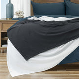 Algodon Sophie Cotton Waffle Blanket Queen 245x240cm White - Side View