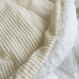 Ardor Avalon Cream 3 Pcs Velvet Comforter Set with Sherpa Reverse Queen/King - Top-Down View