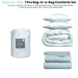 Ardor Bayview Blue 7 Pcs Bed-In-A-Bag Comforter Set with Sheet Set Queen - Side View